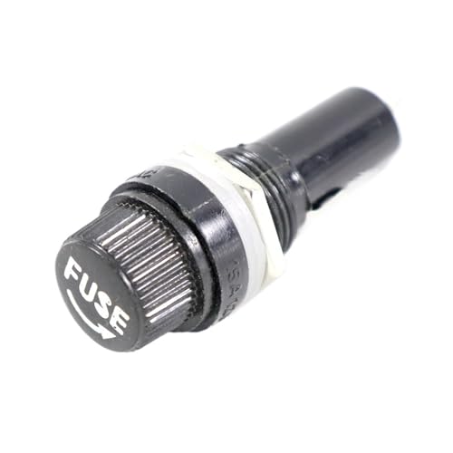Porte-fusible en tube de verre 6x30mm noir à monter sur panneau, lot de 5 pièces