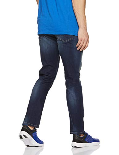 Image of Amazon Brand - Inkast Denim Co. Men's Slim Straight Fit Stretchable Jeans (IN-SS-120 DARK BLUE 36)