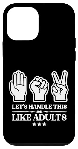 Let's Handle This Like Adult 紙はさみ ロック ロシャンボ スマホケース iPhone 12 mini 用