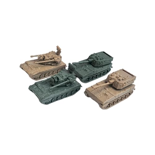JCRBILW 1:144スケールの戦車模型4体セット。コレクションや卓上装飾、パーティーの記念品に。