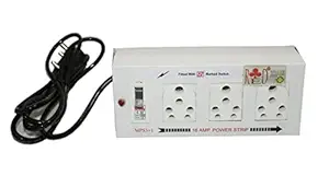 Extension Cord/ Board, 240V, with LED Indicator Heavy Duty, ISI Mark (03x16A Sockets, 32A MCB, 2M Wire)
