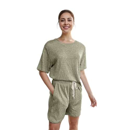 IFFEI Mommy and Me Pajamas Family Matching Pj Sets 2 Piece Lounge Set Soft Loungewear Sleepwear Tops and Shorts with Pockets4