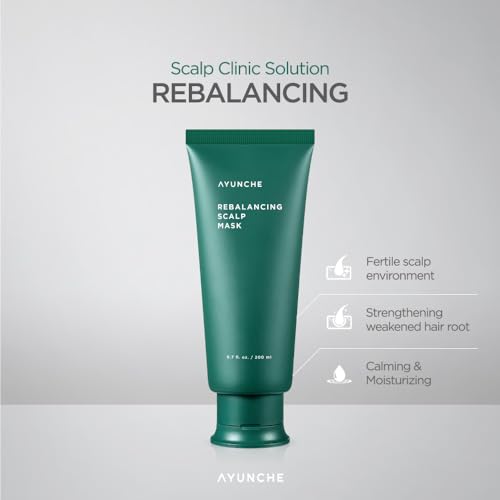 AYUNCHE Rebalancing Hair Mask 6.7 fl. oz. (200ml) [For All Hair Types] | Healthy & Strong Scalp and Hair Pack | Anti-Hair Loss Hair Treatment | Deep Conditioner | Korean Salon Brand