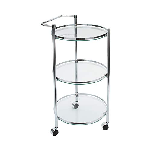 Organize It All Rolling 3 Tier Glass Circular Serving Cart, Silver (Model: 62943W) #TOP12