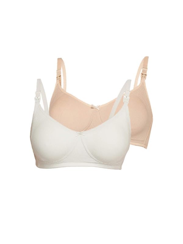 Image of Inner Sense Organic Cotton Bamboo Feeding Bra for Women Full Coverage I Non Padded Encircled Nursing Bra for Women with Side Support and Wirefree Design (Combo Pack)