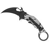 Fox Knives FX-599 ALB-1 Black Folding Karambit, Emerson Wave, N690Co Steel, Graphic Art Handle, Black Blade Finish, Liner Lock, Pocket Clip (The Spirit)