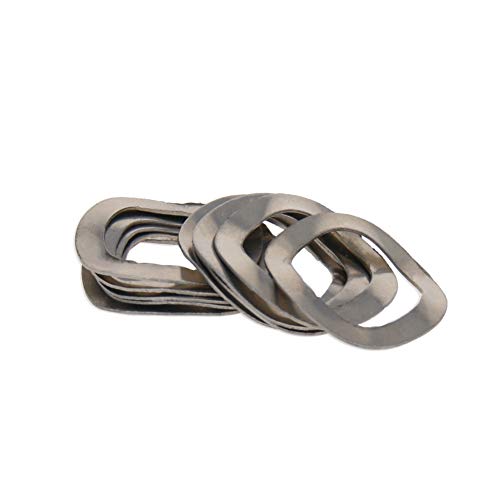 MroMax 304 Stainless Steel Wave Spring Washer-0.59" x 0.39" x 0.01"(ODxIDxT) Sealing Gasket for Screw Bolt Metallic for Home Decoration, Outdoor Construction Silver 10PCS