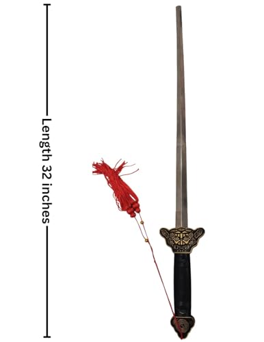 Image of BookMyCostume Foldable Ninja Sword for Kids (5+) & Adults - 32 inch Smooth Steel Blade with Plastic Handle & Red Tassel - Safe Fancy Dress Accessory & Cosplay Prop