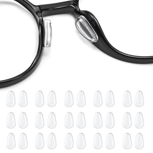 Coussinet Lunettes Nez 30 pièces Coussinets Nasaux en Silicone pour Lunettes - Support Nasal Anti-Dérapant, Ne Laisse pas de Traces - Accessoire pour Lunettes, Idéal pour une Utilisation Prolongée