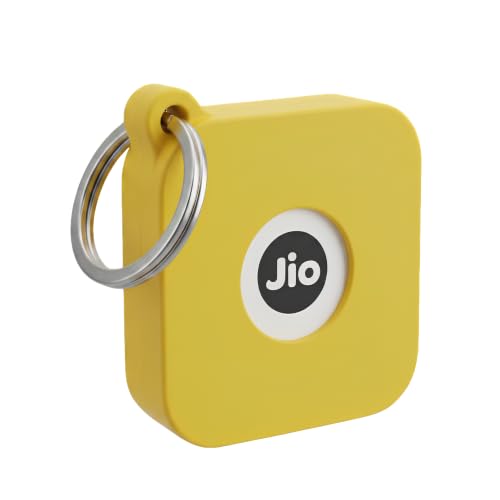 Image of Case for JioTag Air with Keychain Ring, Protective Holder Cover for Jio Tag Tracker, Anti-Lost & Shockproof Accessory for Keys, Luggage, Pets, and Backpacks (2, Yellow)