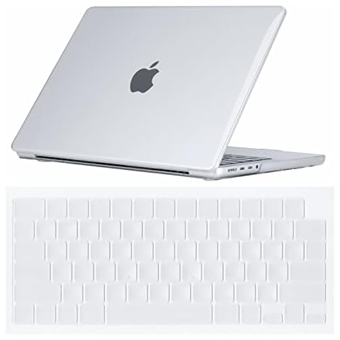 Se7enline Compatible with MacBook Pro 14 inch Case Clear Crystal Hard Laptop Cover 2021-2024 for Mac Pro 14-inch A2442 A2779 A2918 A2992 A3112 A3401 M4 M3 M2 M1 Pro/Max&Keyboard Skin, Transparent Cover