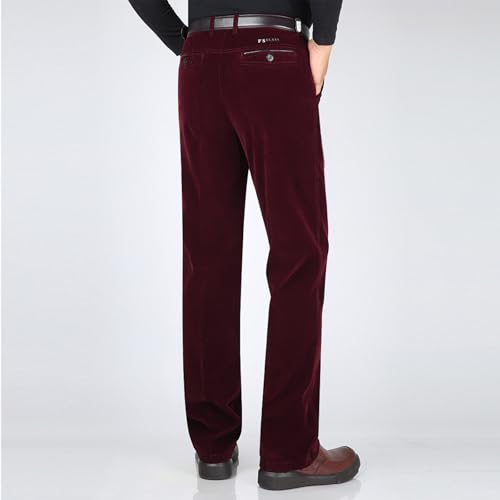 for Mens Fall Winter Corduroy High Cut Straight Leg Basic Long Leg Pants Man 20254
