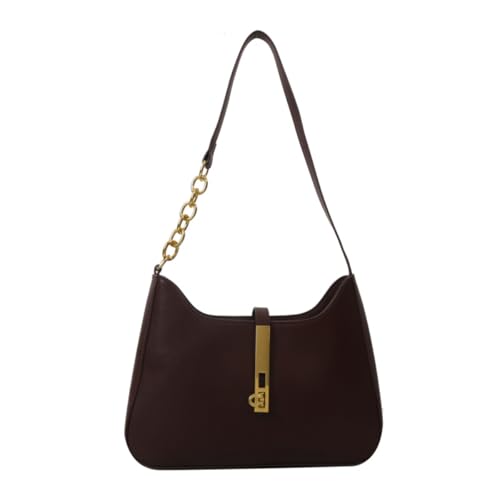 Women's Vegan Leather Shoulder Bag Fashion Handbags Strap with Metal Ring Casual Purse Satchel