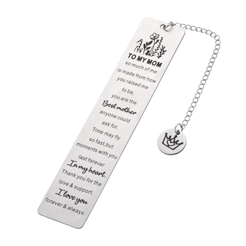 Mom Gift Bookmark, Book Markers for Women Stainless Steel Mother's Day Bookmarks from Daughter Son Mum Birthday Gift for Mother Mommy Reading Book Lovers Grandma Christmas