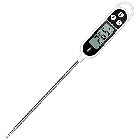 Meat Thermometer, Ultra Fast Instant Read Digital Cooking Thermometer for Grill and Heated Drinks, LCD Display, Stainless-Steel Probe, Perfect for Kitchen Cooking, BBQ, Water, Meat, Milk Cover