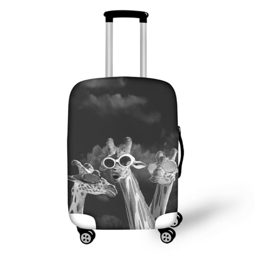 Cool Giraffe Print Luggage Protector Suitcase Sleeve Dustproof Handle Wrap Anti-Scratch Washable Suit Case Cover for Business Trip or Land Travel