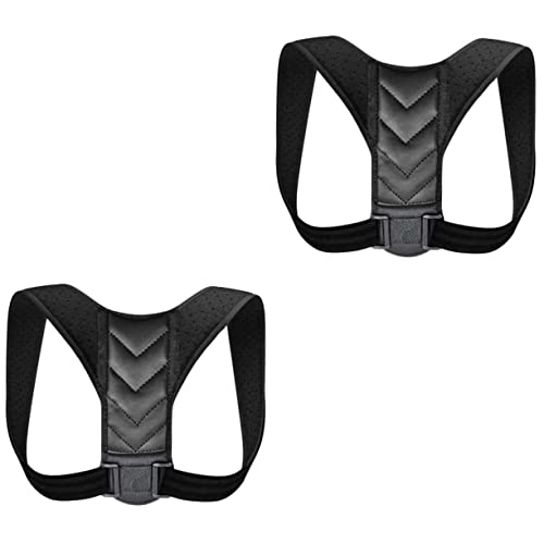 SEWOART 2 Pcs Brace Shoulder Spinal Brace Straightener Bodywellness Posture Shoulder Posture Brace Posture Upper Brace Trainer Black Velvet