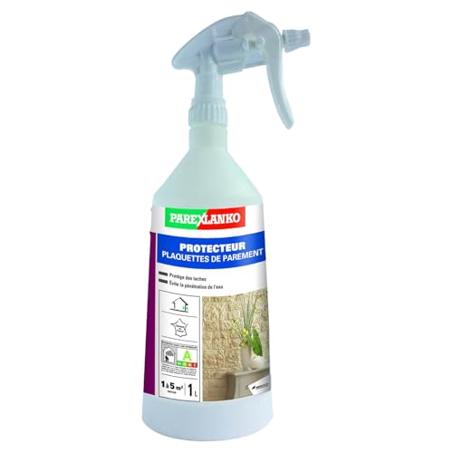 Parexlanko - Hydrofuge de surface - Protecteur plaquettes de parement - Protège des taches et évite la pénétration de l’eau - Invisible - 1L, Gris
