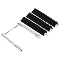 E-210 7635 Flavorizer Bars and 69785 Grill Burner for Weber Spirit I II 200 Series E210, E220, S210 with Front Control, Grill Parts for Weber Spirit 2 Parts, 15.3 Inch Heat Plate and 18" Burner Tubes