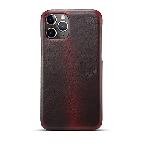 Coque en cuir véritable iPhone 12 Mini protection arrière luxe business rouge