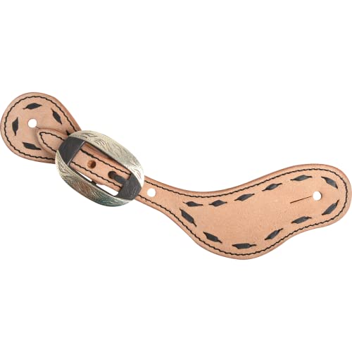 Cashel Company SA-SSBS21 Natural Brown Buckstitched Spur Straps Natural OS