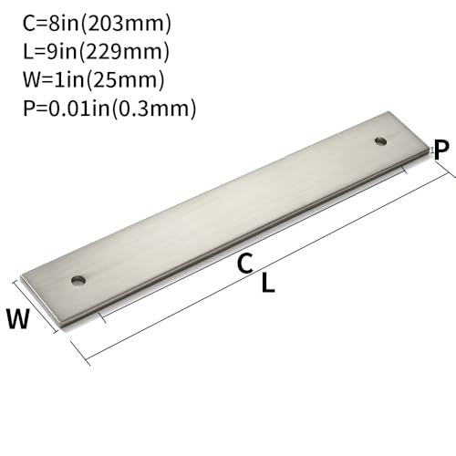 khtumeware 5 Pack 9" Square Backplate 8" 203mm Center-Center, Brushed Satin Nickel Backplate for Pulls by khtumeware - Used condition - Image 2