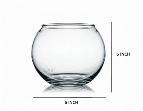 Image of CAS 1L to 14L Glass Fish Bowl (6 INCH, Glass Bowl, Without Neck) 1.2 litres