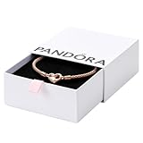 PANDORA Moments Studded Chain Bracelet - Compatible Moments Charms - Rose Gold Charm Bracelet for Women - Gift for Her Rose Gold - With Gift Box - 7.5''