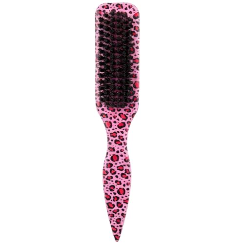 Leopard Print Hair Brush Women Slick Back Hair Brush Pink Leopard Print Slick Back Brushs Soft Bristle Hairs Brushs Sleek Pink Hairbrush Applicable to Various Hairstyles