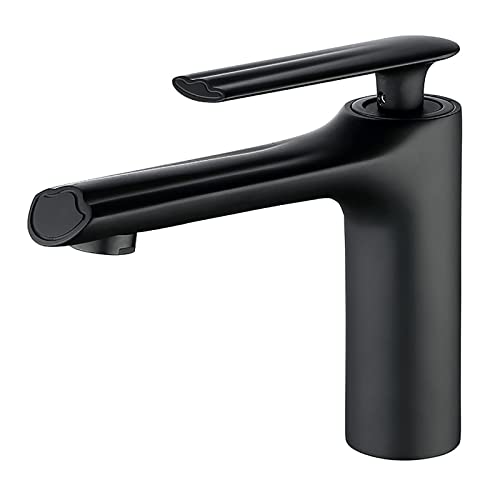 Grifo de latón negro premium para lavabo con diseño monomando de alta resistencia