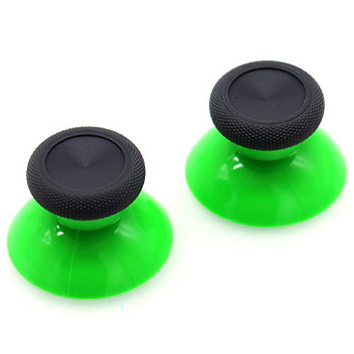 Image of Deal4GO 2-Pack OEM Thumbsticks Concave Analog Replacement for Xbox one Controller Rubber Joysticks (Green & Grey)