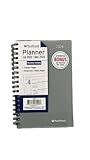 PlanAhead 2023-2024 Planner - Academic Weekly & Monthly Planner, 6.3' x 4.3' (Small), Jul 2023-Dec 2024, Flexible Cover, 18 Monthly Tabs, 21 Notes Pages, Twin-Wire Binding (Grey)
