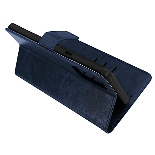 Image of Flip Cover Compatible with Realme X7 Max 5G / Realme GT 5G | Premium Leather Finish | Inbuilt Pockets & Stand | Flip Cover Back Case for Realme X7 Max 5G / Realme GT 5G (Blue)