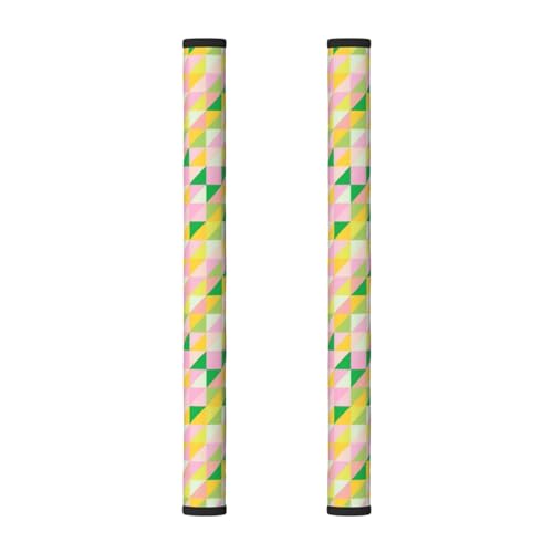DAFYBYPC Cute Triangles Geometric Patchwork Refrigerator Door Handle Covers Set of 2 Non-Slip Adjustable Protectors Kitchen Decor Keep Appliance Clean for Fridge Microwave