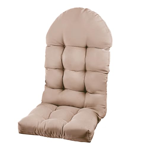 Image of Adirondack Chair Cushion, Rocking Chair Cushion 44x19.4x4 inch, High Back Patio Cushions of Upper and Lower with Ties, Sunscreen and Fade-Resistant (Beige, 1)