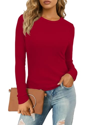 IWOLLENCE Langarmshirt Damen Oberteile Eng Tshirt Longsleeve Gerippt...