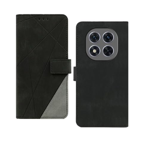 Image of amazon basics Redmi Note 14 Pro Plus 5G Flip Cover | Card Pockets Wallet & Stand | Flip Cover for Redmi Note 14 Pro Plus 5G (Black with Grey)