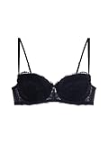 Dorina Perfect Lace Balconette-Bügel-BH – Leicht Gepolsterte Cups für Natürliche Form – Verstellbarer Lift & Schmeichelhafte Silhouette, Schwarz