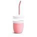 Munchkin C’est Silicone! Open Training Cup with Straw for Babies and Toddlers 6 Months+, 4 Ounce, 1 Pack, Coral