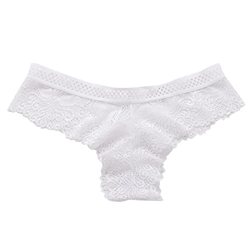 Calcinha feminina sexy de renda de cor lisa com renda vazia e calcinha de levantamento de bumbum, Br