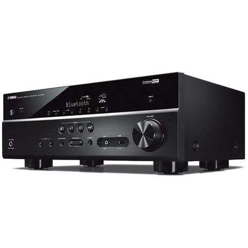Image of Yamaha RX-V385 5.1-Channel Surround Sound 4K Ultra HD AV Receiver with Bluetooth Home Theater System Bundle with Accessories