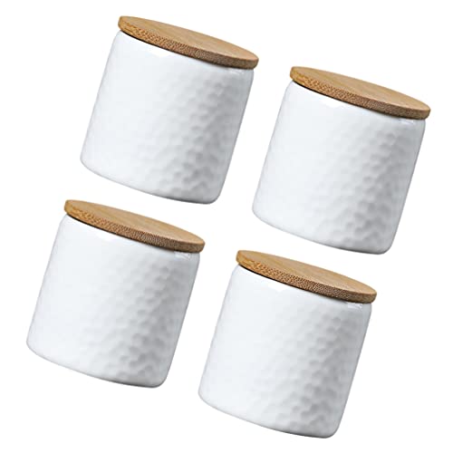DOITOOL Pote de armazenamento de cerâmica com vedação e tampa de bambu, pote de cerâmica para chá de