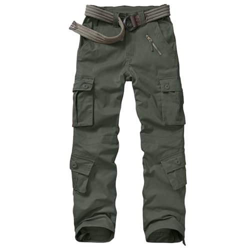 Alfiudad Womens Cargo Pants with Pockets, Women's Casual Military Army Hiking Combat Tactical Work Pants Trousers