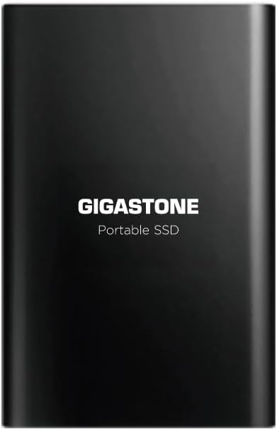 Gigastone 1TB External SSD Read Speed 500MB/s USB 3.2 USB-C External Solid State Drive Portable, 3D NAND Ultra Slim Metal, for PS4 PC Laptop Mac Windows Linux Android Xbox One Smart TV