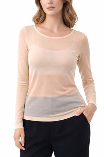 Miss Roja: Camiseta, Top de Vela Transparente, carne, Talla única