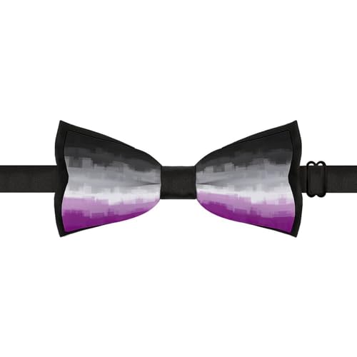 GoasNei Asexual Pride Flag LGBTQ Bow Tie for Men Adjustable Necktie Funny Tie Neck Ties for Weddings Party