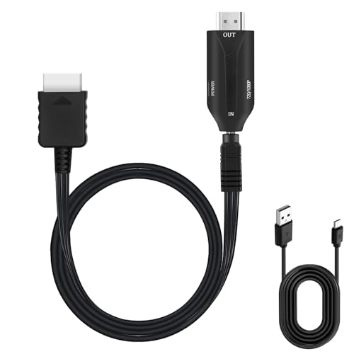 【Plug and Play】Non è necessario installare driver o apparecchiature di conversione aggiuntive, un cavo può facilmente completare la conversione del segnale, realizzando un vero plug and play. Devi solo collegare l'adattatore a PS1/PS2, quindi collegare direttamente la spina HDMI alla TV o al monitor e puoi riprodurre immediatamente video e audio ad alta definizione sullo schermo, il che è semplice e comodo da usare.