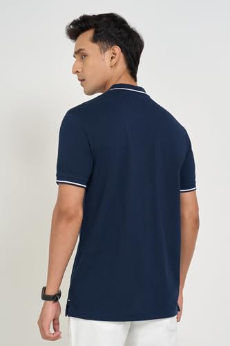 Image of Peregrine by Pantaloons Men's Solid Slim Fit Polo Shirt
