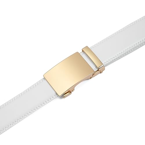 Image of Founders & C Men's Ratchet Belt 1 3 /8 inch,Leather Dress Belt Adjustable with Click Sliding Buckle Trim to Exact Fit