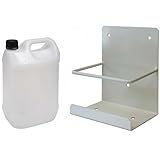 Suinga Bidon Condensador para Aire Acondicionado 5 litros + Soporte | Garrafa de Plastico Alimentario, con Asa y Tapon | Bidon Multiusos para Almacenaje, Transporte y Liquidos